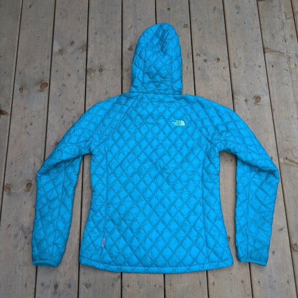 The North Face Women’s Blue Thermoball Full Zip Hooded Puffer Jacket Size M - Picture 8 of 8